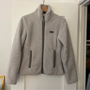 Patagonia Los Gatos Full Zip Fleece Sherpa Jacket in Light Grey, Sz S